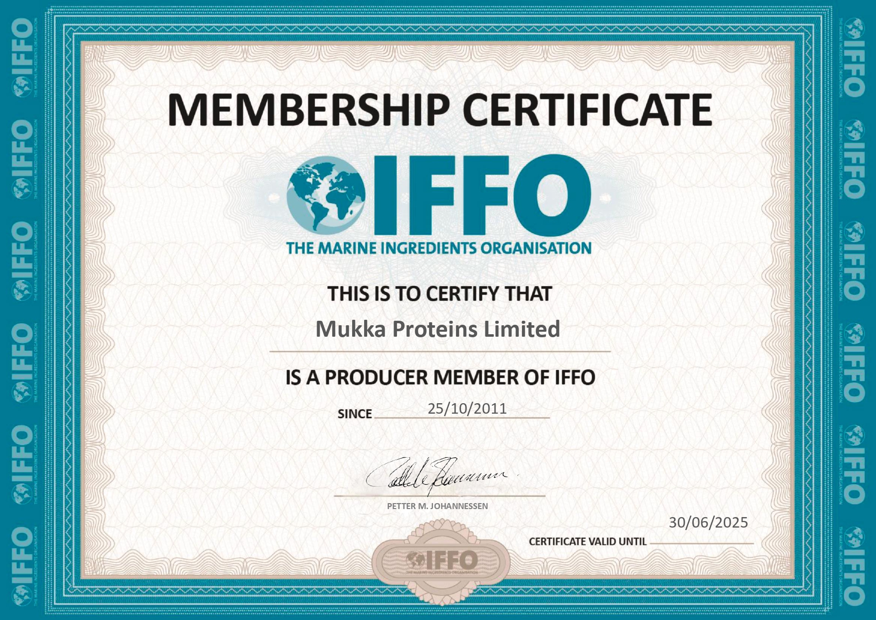 IFFO Certificate